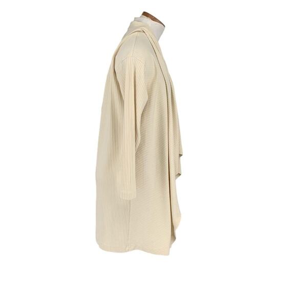 Banana Republic Ribbed Drape Front Long Knit Cardigan Cream Small Soft Cotton - Picture 3 of 7